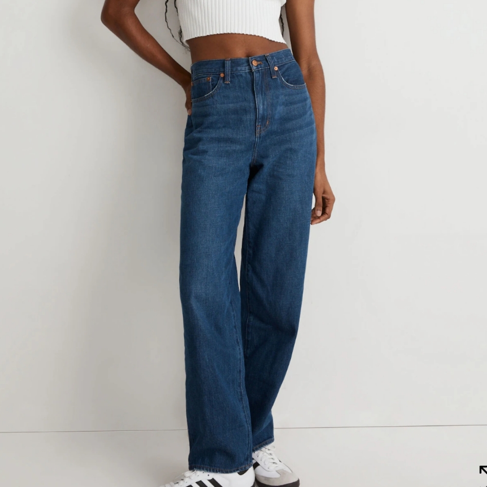 Madewell Baggy Straight Jeans in Dark Worn Indigo Wash Size 30 New NWT